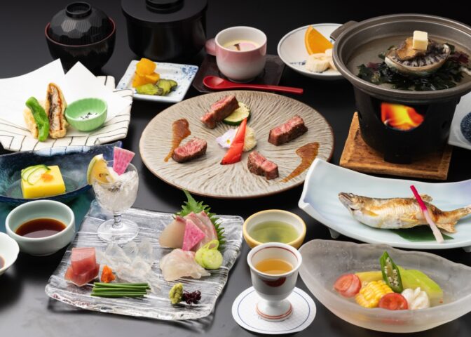【長州会席プラン】地元の旬の厳選食材を使った「長州会席」です。ちょっぴり贅沢なひと時を・・・ 。